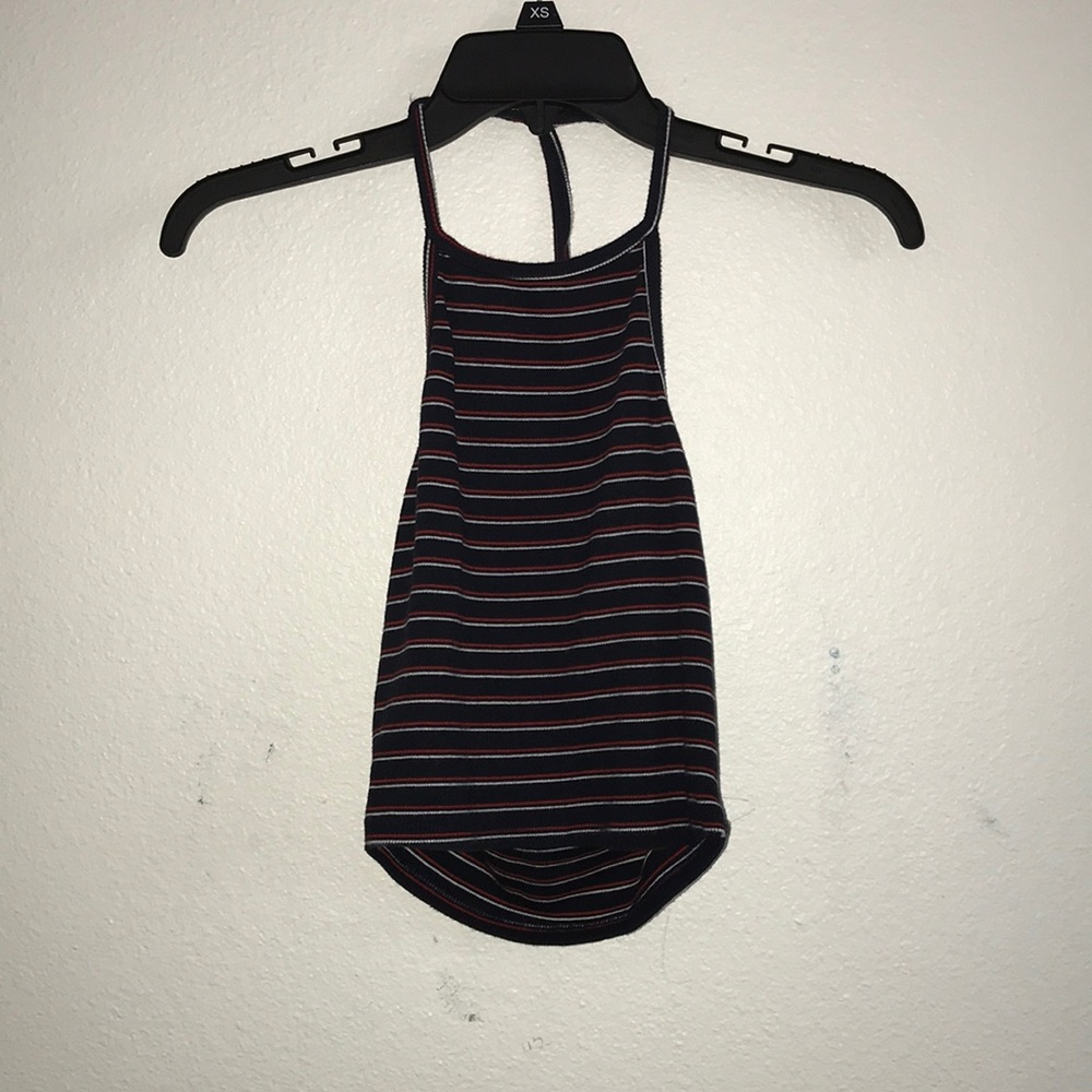 Striped tying halter top